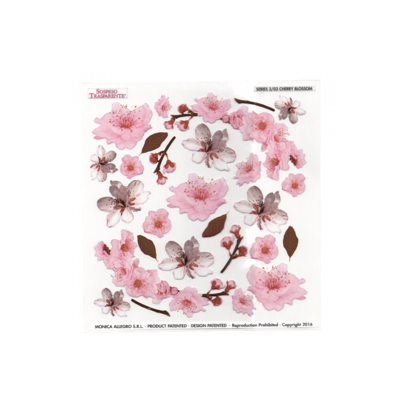 Sospeso Trasparente foil with cherry blossom print