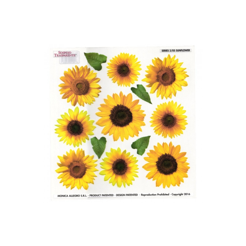 Sospeso Trasparente foil with flowers sunflowers print