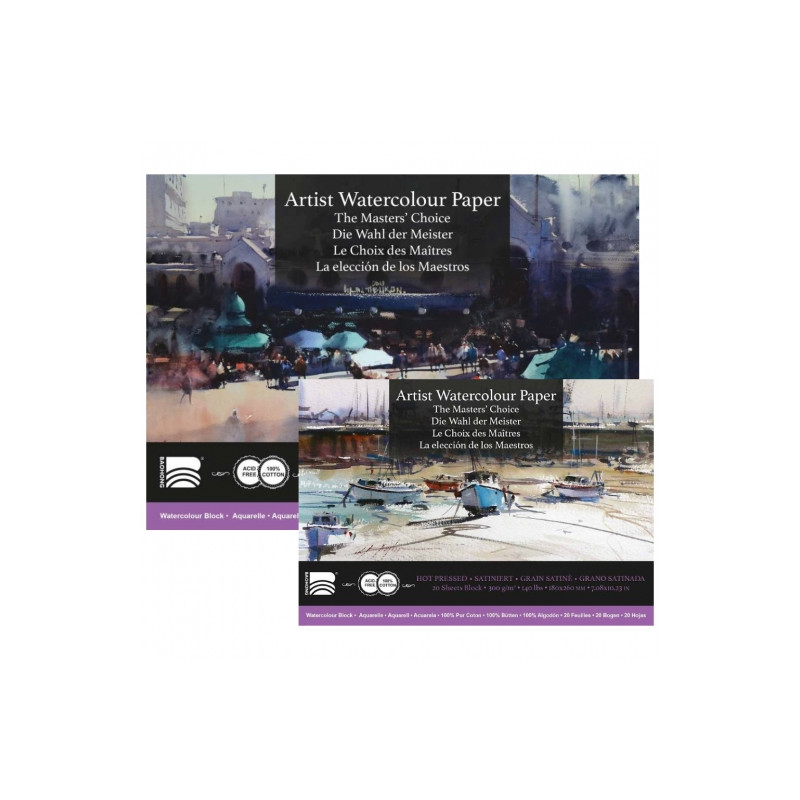 Baohong masters' choice watercolor block hot press 300g 20 sheets