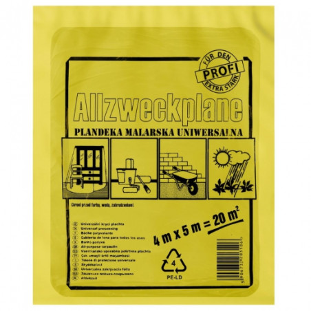 Profi plandeka malarska uniwersalna 4m x 5m - sklep plastyczny - szał