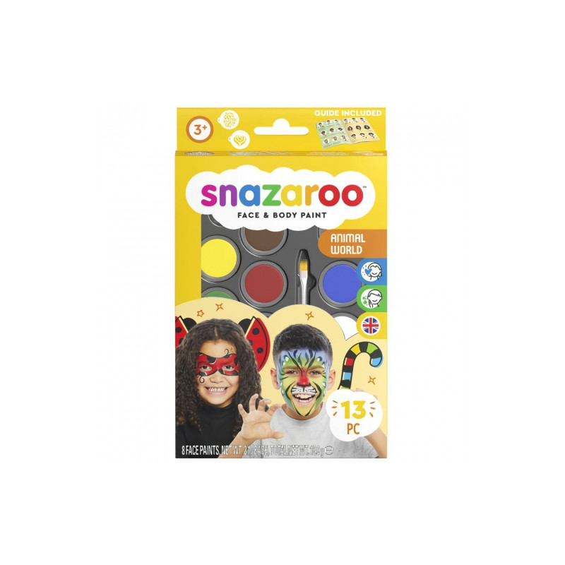 Snazaroo animal zestaw 8 farb do malowania twarzy - sklep plastyczny -