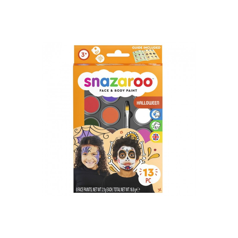 Snazaroo halloween zestaw 8 farb do malowania twarzy - sklep plastyczn