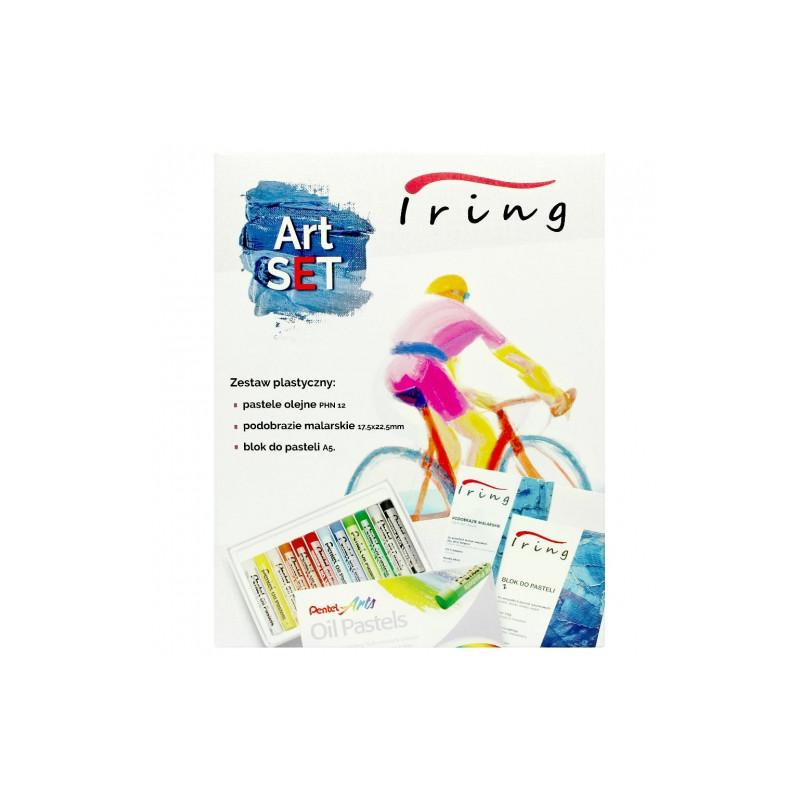 Pentel Iring zestaw 12 pasteli z podobraziem 17,5x22,5 i blokiem A5 -