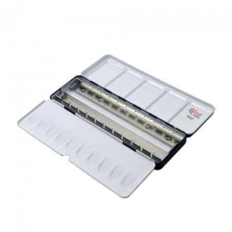 Rosa gallery empty metal box for 14 watercolor cubes