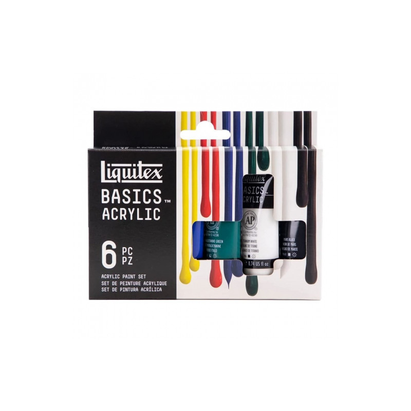 Liquitex basics zestaw podstawowy farb akrylowych 6x22ml - sklep plast