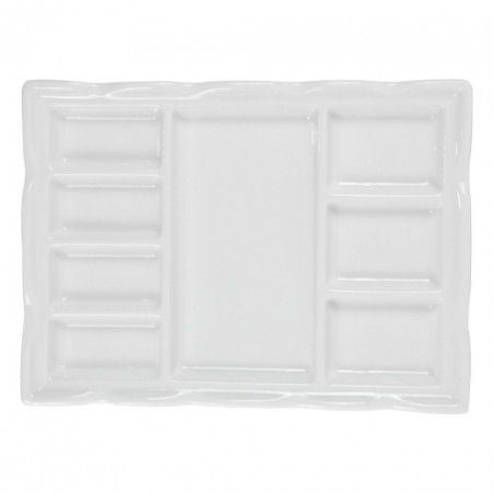 Meeden porcelain palette 8 chambers 18x13cm