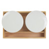 Meeden ceramic media containers with lids and tray