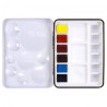 QoR intensity mini set of 6 watercolor semi-cubes metal case
