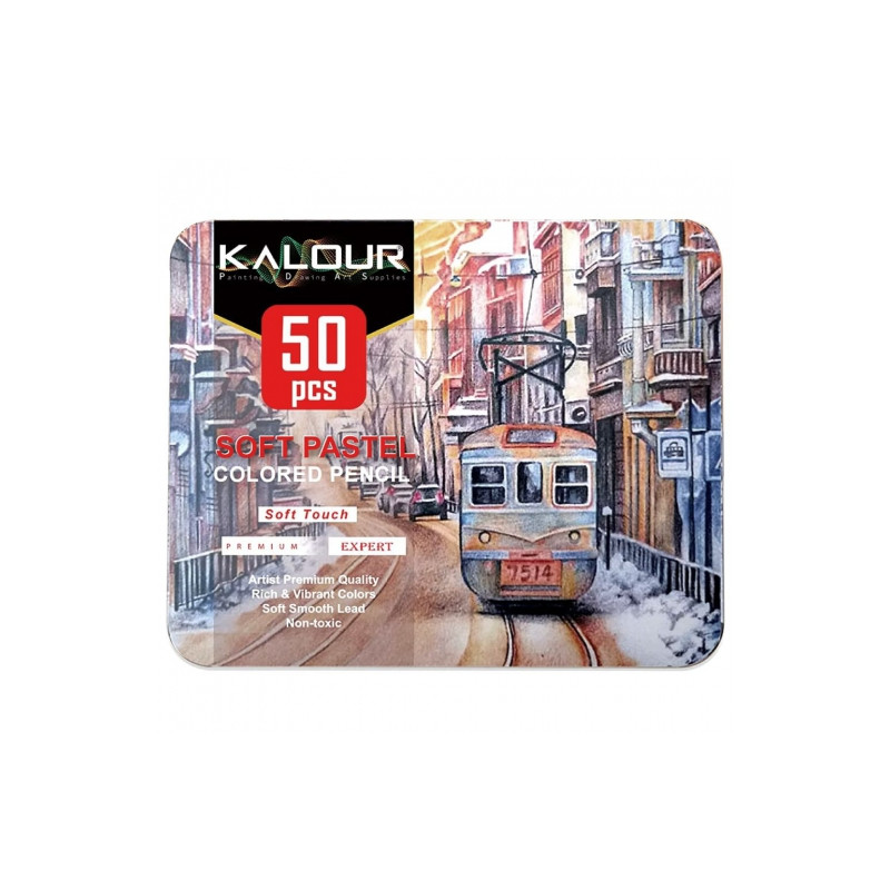Kalour set of 50 dry pastels in crayon