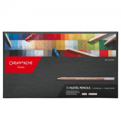 Caran d'Ache set of 76 dry pastels in crayon