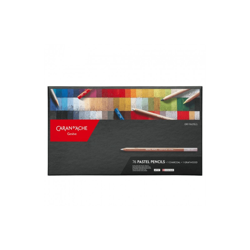 Caran d'Ache set of 76 dry pastels in crayon