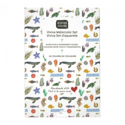 Viviva Colors deluxe set of watercolors 24pcs in a cork box