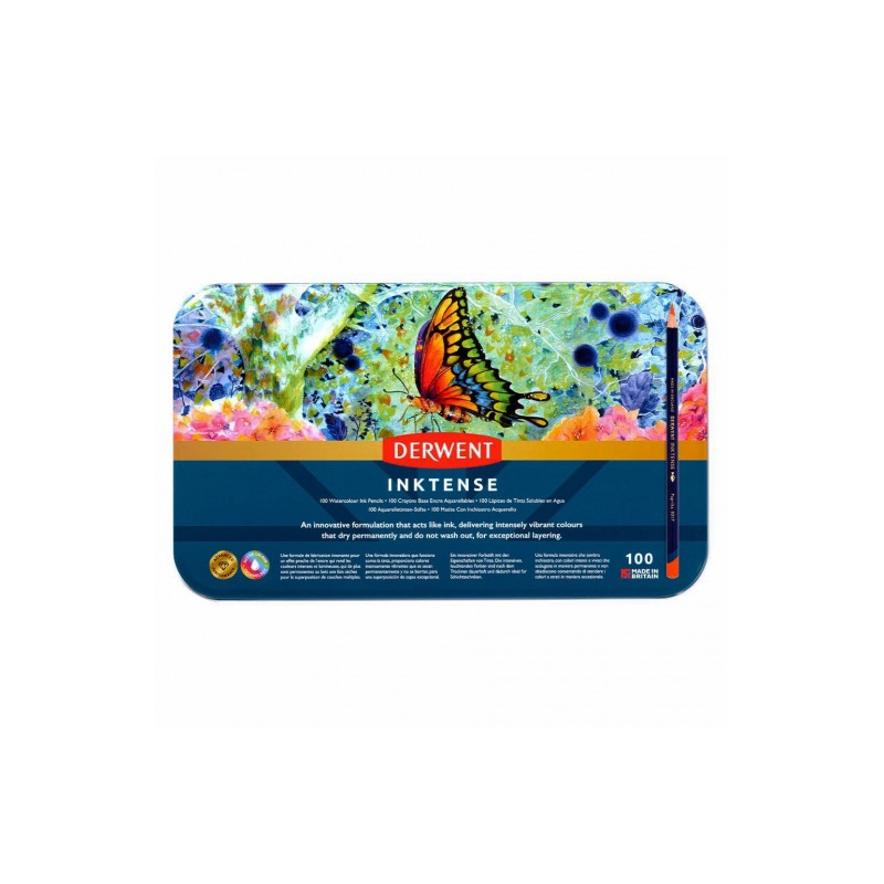Derwent inktense set of inks in a crayon 100pcs metal box