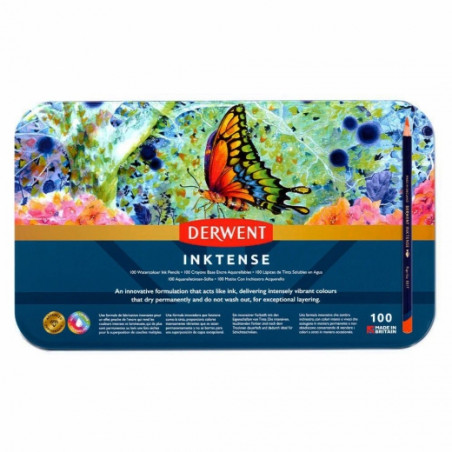 Derwent inktense zestaw tuszy w kredce 100szt metalowe opakowanie - sk