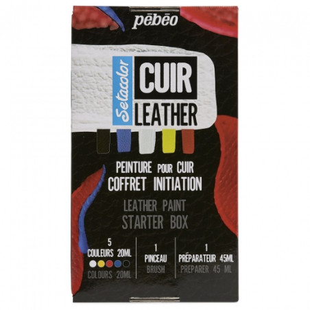 Pebeo setacolor cuir leather zestaw 5 farb do skór 20 ml - sklep plast