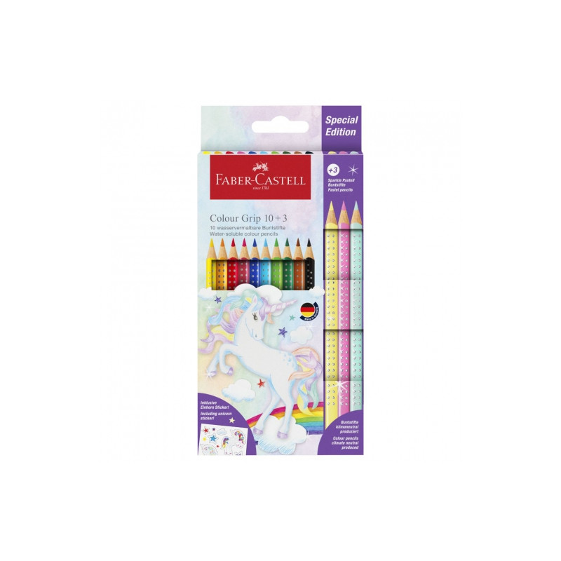 Faber-Castell zestaw 10 kredek colour grip z 3 kredkami pastelowymi sp