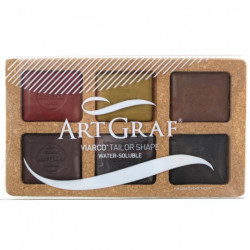 Viarco artgraf earth colours zestaw 6 wodorozpuszczalnych kostek pigme