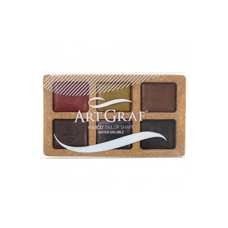 Viarco artgraf earth colours zestaw 6 wodorozpuszczalnych kostek pigme