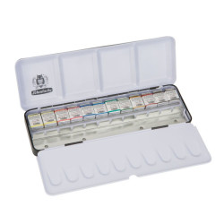 Schmincke horadam watercolour set of 12 half-blades in leather case