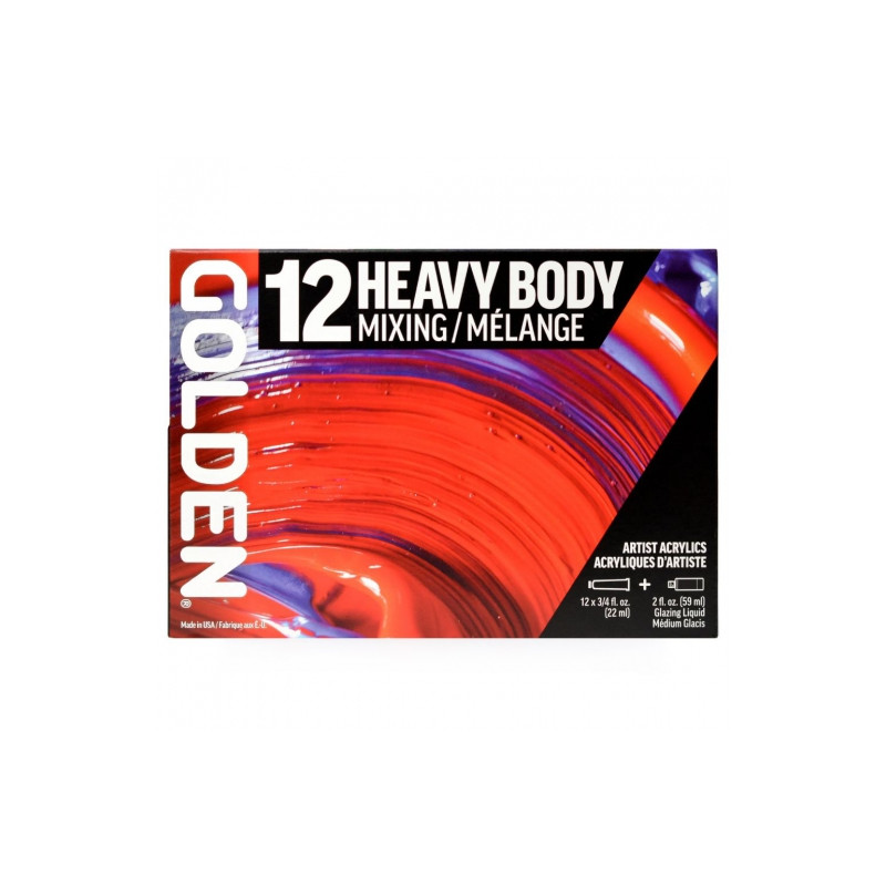 Golden heavy body mixing zestaw 12 farb akrylowych 22 ml - sklep plast