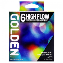 Golden high flow airbrush zestaw 6 farb akrylowych 30 ml - sklep plast