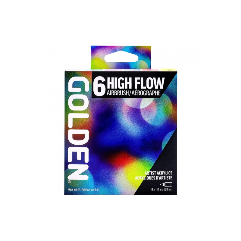 Golden high flow airbrush zestaw 6 farb akrylowych 30 ml - sklep plast