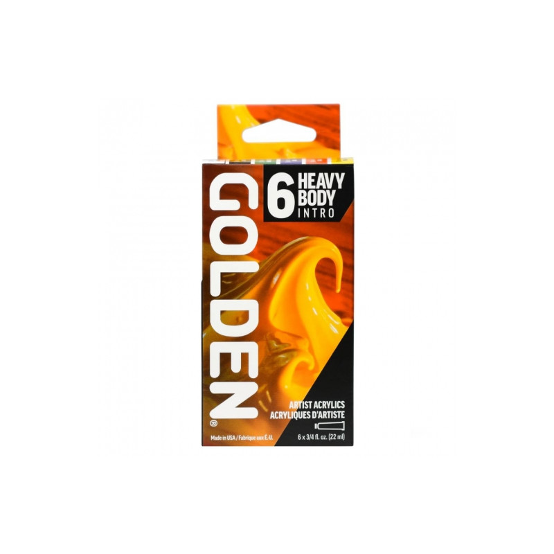 Golden heavy body intro set of 6 acrylic paints 22 ml