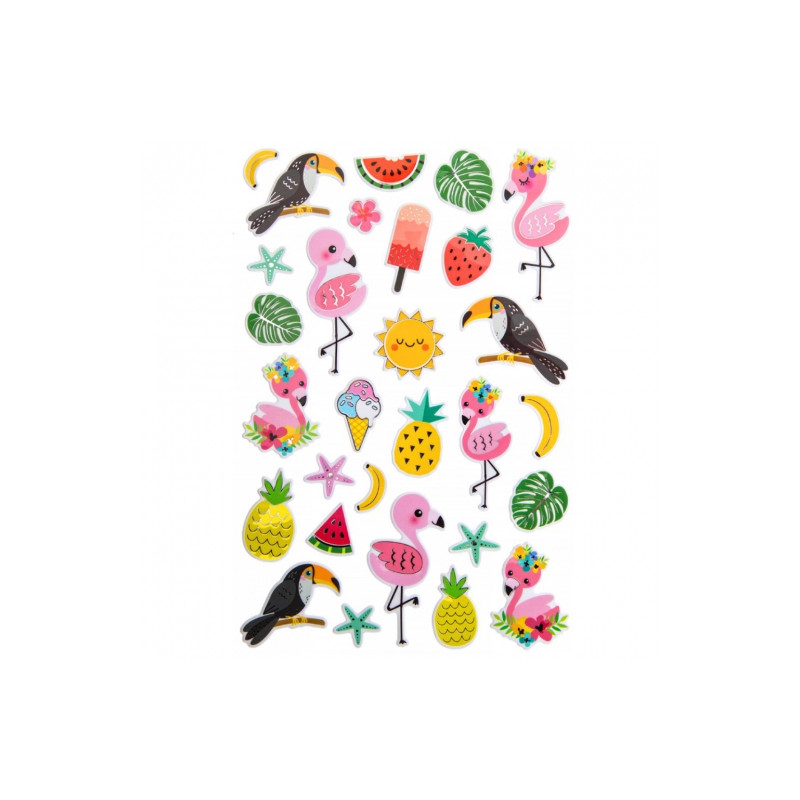 DP Craft tropics metallic 3D stickers 29pcs