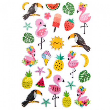 DP Craft tropics metallic 3D stickers 29pcs