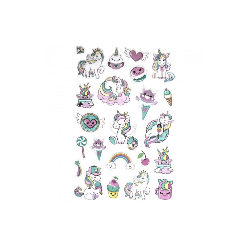 DP Craft unicorns metallic 3D stickers 23pcs