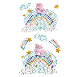 DP craft stickers rhinestones unicorn rainbow
