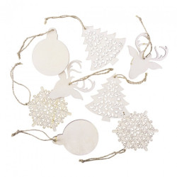 DP Craft wooden Christmas pendants 8pcs