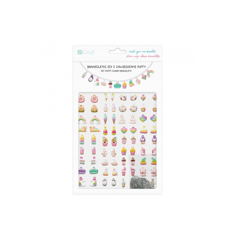 Dp Craft bransoletki diy z zawieszkami puffy rainbow - sklep plastyczn