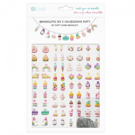 Dp Craft bransoletki diy z zawieszkami puffy rainbow - sklep plastyczn