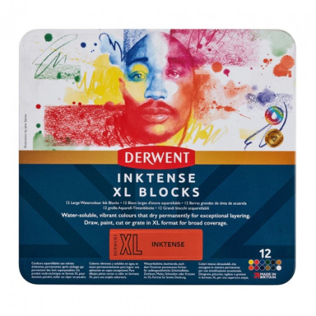 Derwent inktense tusz w sztyfcie XL zestaw kolory 12szt - sklep plasty