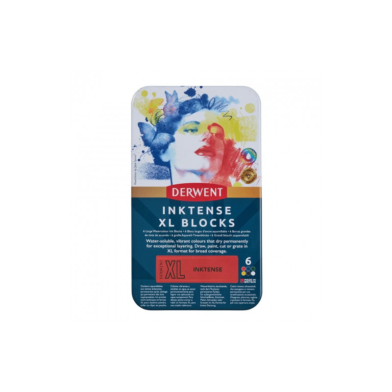 Derwent inktense tusz w sztyfcie XL zestaw kolory 6szt - sklep plastyc