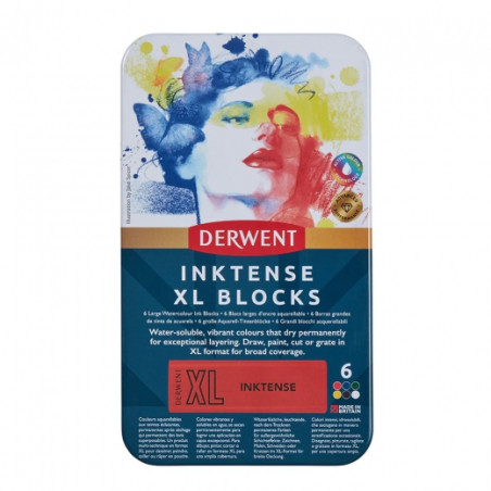 Derwent inktense ink in a stick XL set of colors 6 pcs