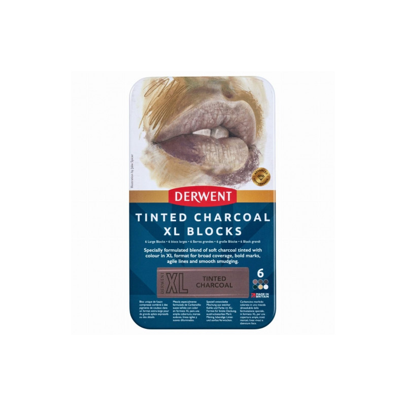 Derwent komplet 6 węgli w sztyfcie XL - sklep plastyczny - szał dla pl