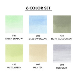 Kuretake Zig clean colour pale colours II set of 6 pastel coloured pen