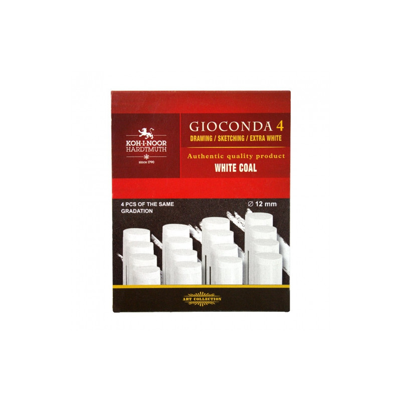 Koh-i-noor pressed charcoal white 12mm set of 4pcs