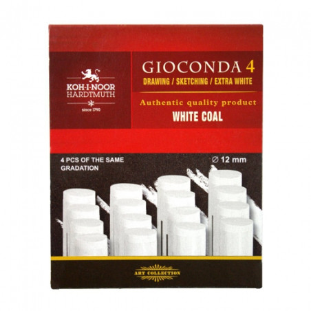 Koh-i-noor pressed charcoal white 12mm set of 4pcs