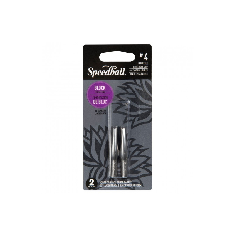 Speedball 2 blades for linocut chisels No. 4 square - art store