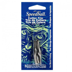 Speedball set of 3 blades for linocut chisels #1,2,3 - plast store