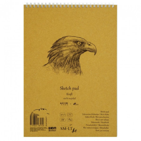 SM-LT kraft sketch A4 block on spiral 60 sheets
