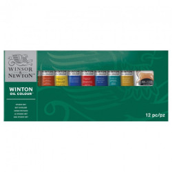 Winsor Newton winton set of 8 oil paints 21 ml with accessories - skle