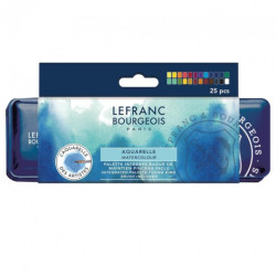 Lefranc&Bourgeois set of watercolors in half-pans 24 pieces + brush
