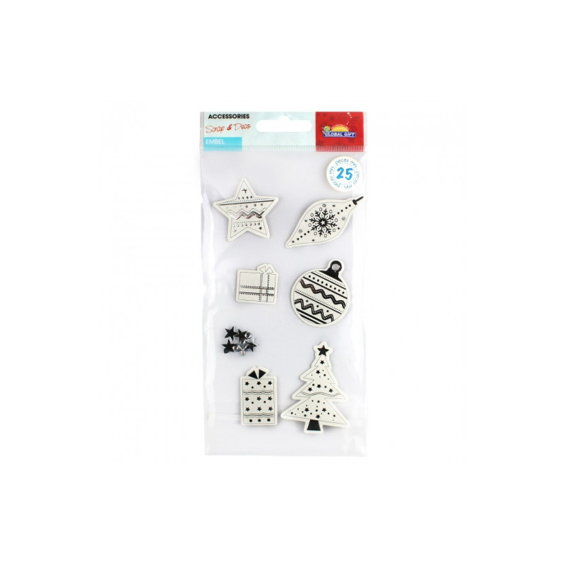 Global Gift scrap & deco embel 25 naklejek świątecznych - sklep plasty