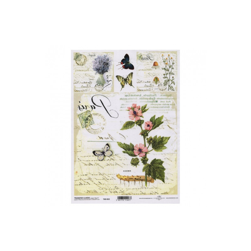 ITD transfer paper A4 022 flowers butterflies