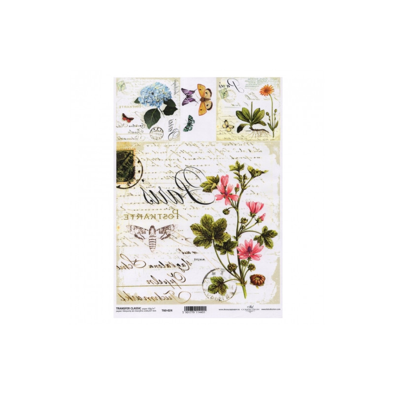 ITD transfer paper A4 024 flowers butterflies