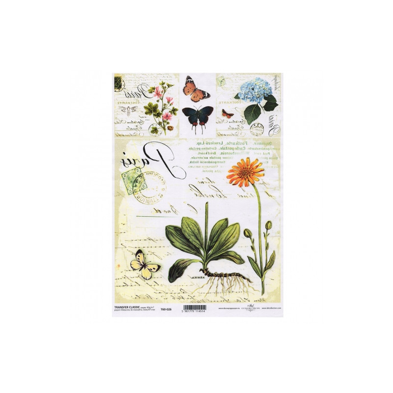 ITD transfer paper A4 026 flowers herbs